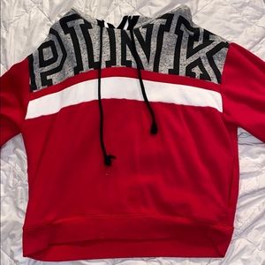 Red and Grey PINK hoodie